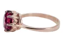 Anneau Rubis Or rose 14 carats vintage d'origine Vintage vrc157r